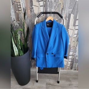 Zara Blue Blazer Suit Jacket, Size XS